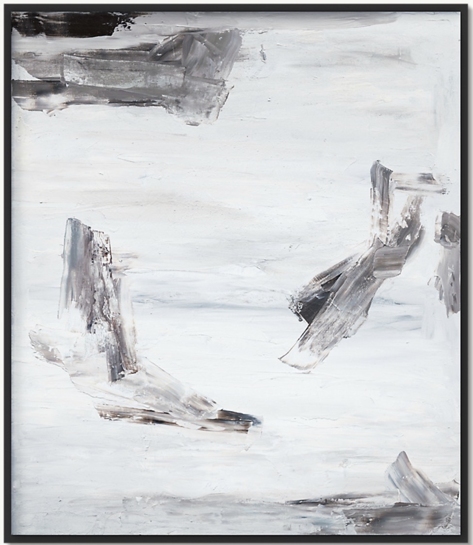 Silver Dreams II abstract painting in white and grey