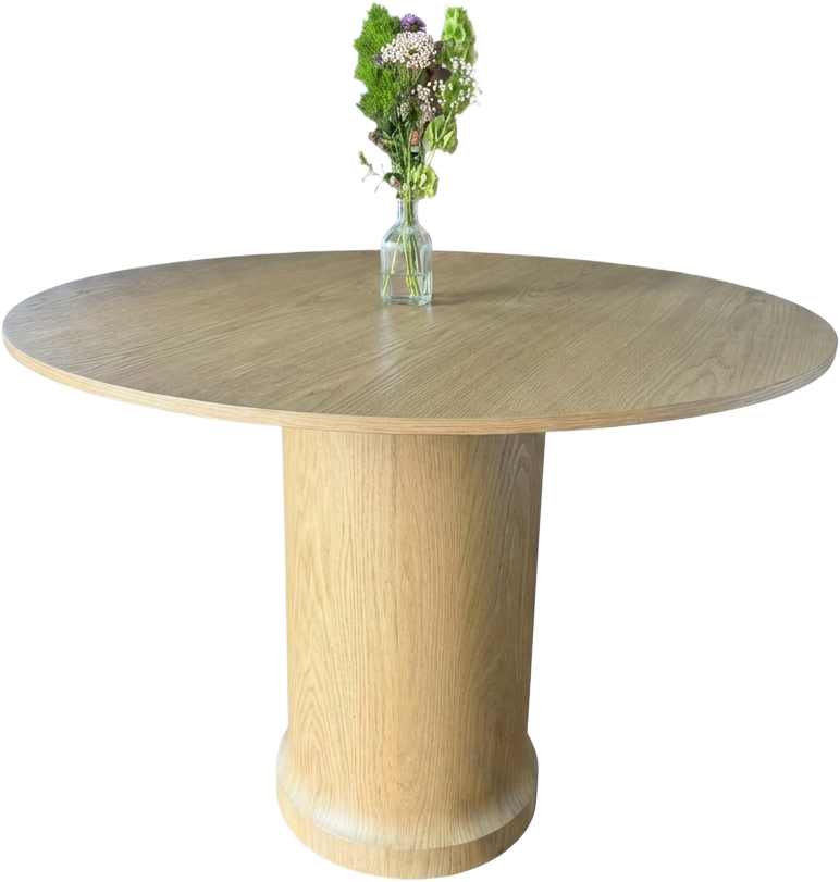 Round Oak Pedestal Dining Table