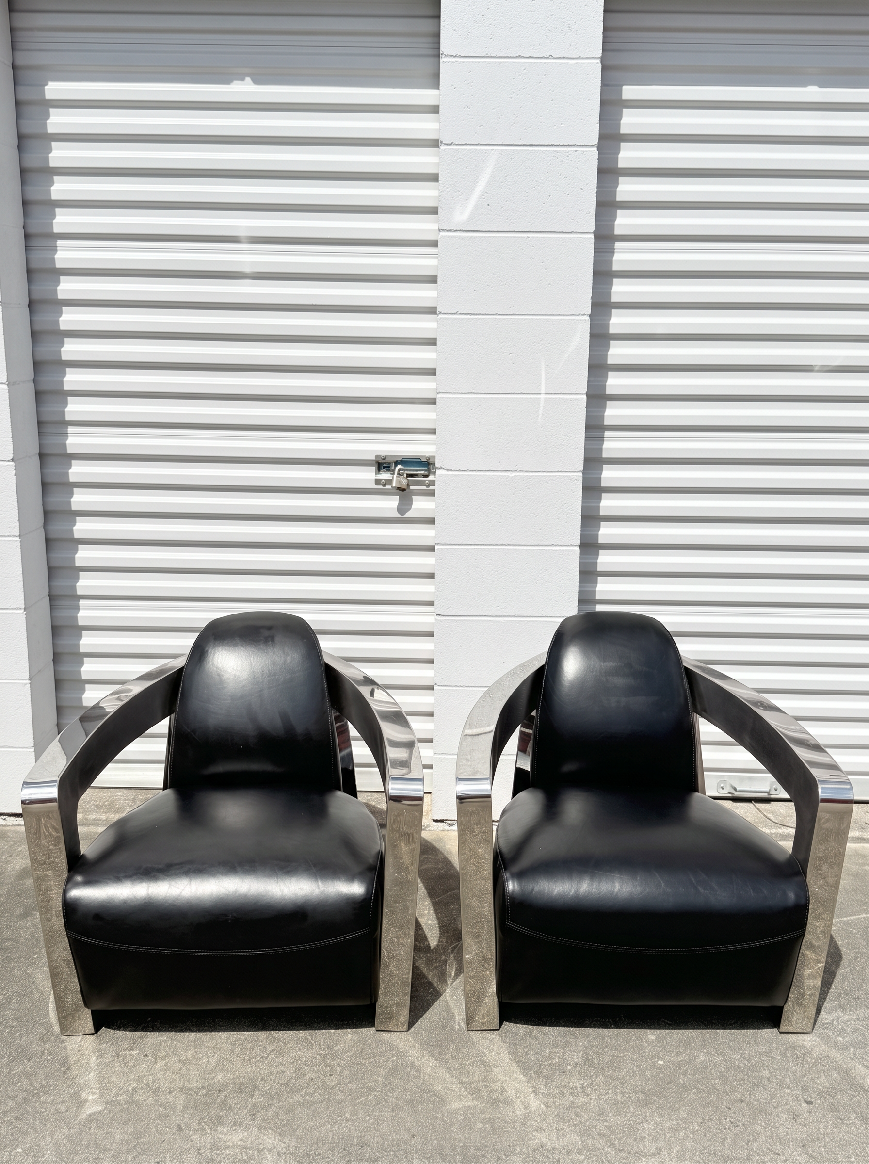 Leather & Chrome Chairs (2)