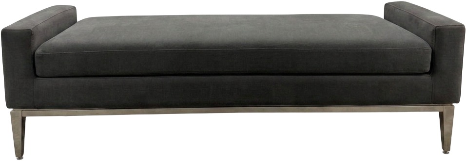 Upholstered Bench with Steel Base