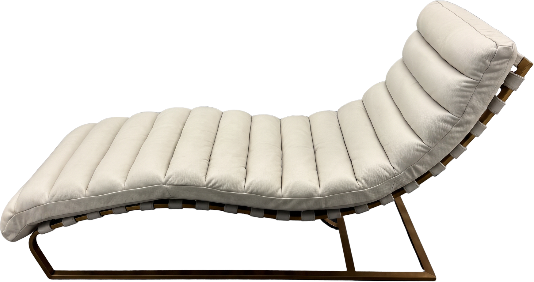 White Leather Lounge Chaise