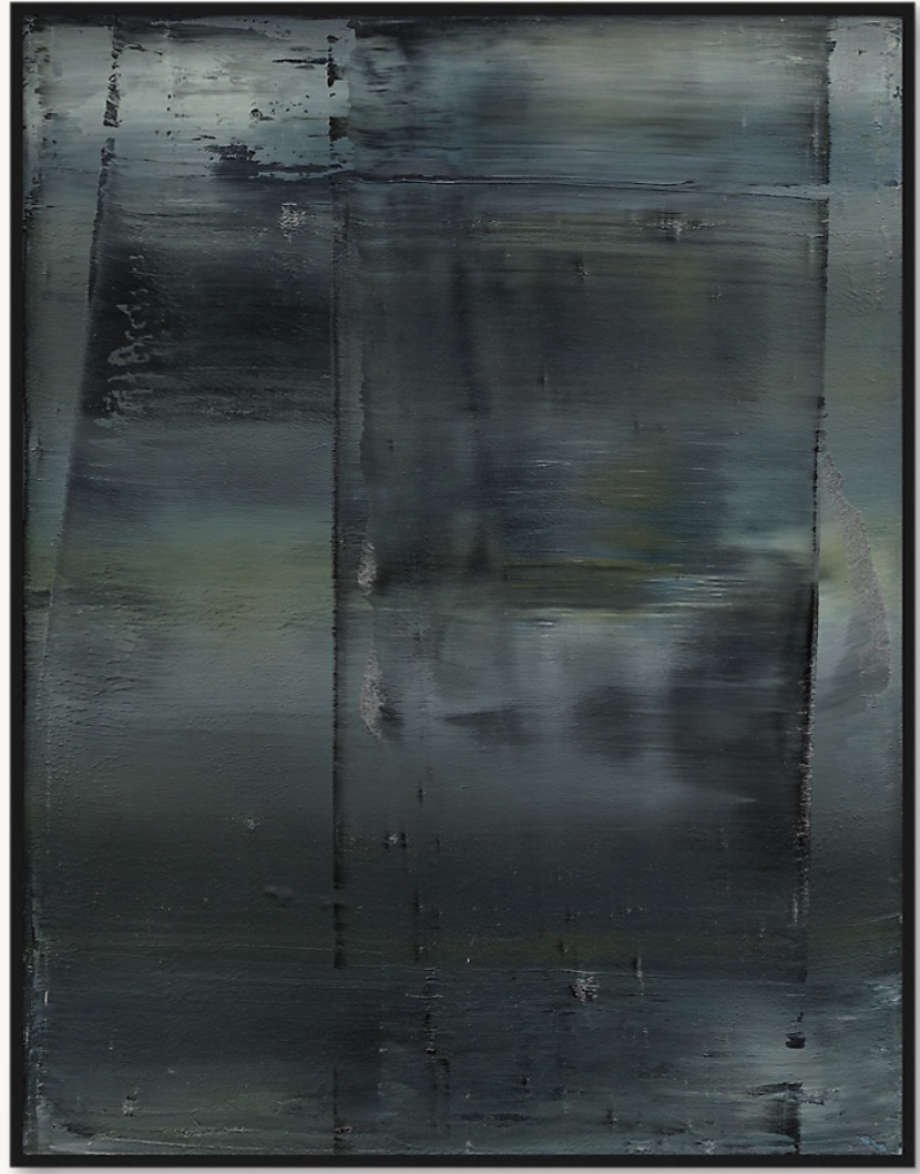 Koen Lybaert Abstract 583 painting in dark grey tones